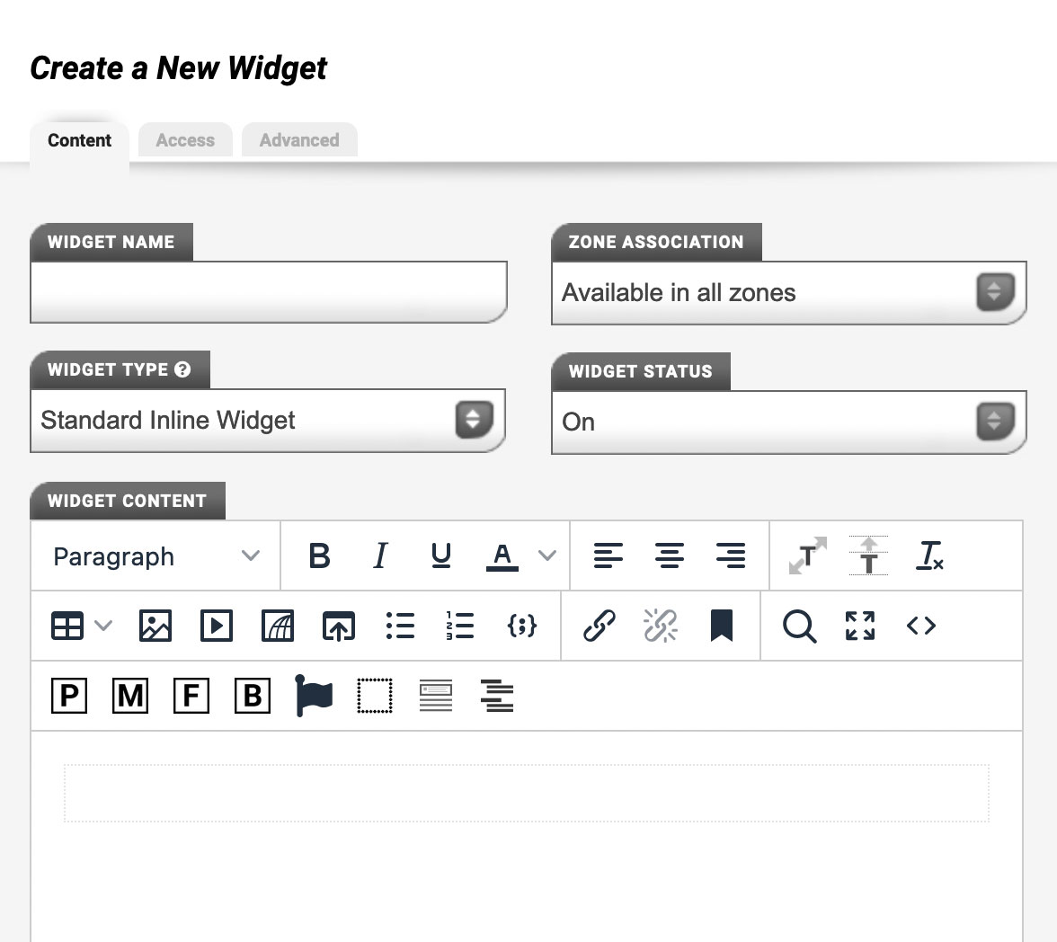 Create a new widget
